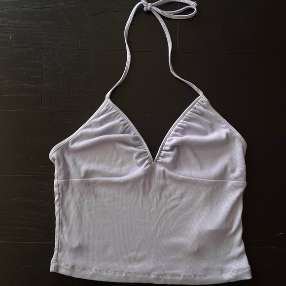 Aritzia Sunday Best Polly Halter Top PURPLE - Picture 2 of 5